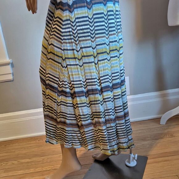 Vintage Y2K BCBGMAXAZRIA Knit Dress Halter Maxi Chevron Silk Summer Size XS - Picture 11 of 13
